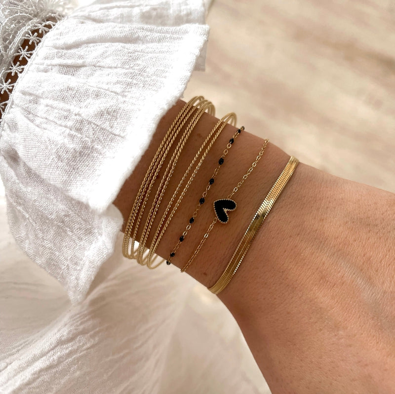 Pulsera de acero negro "Louka"-Pulseras-Instants Plaisirs • Joyas-Instants Plaisirs | Joyas