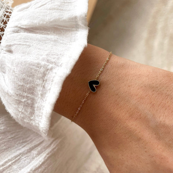 Pulsera de acero negro "Louka"-Pulseras-Instants Plaisirs • Joyas-Instants Plaisirs | Joyas