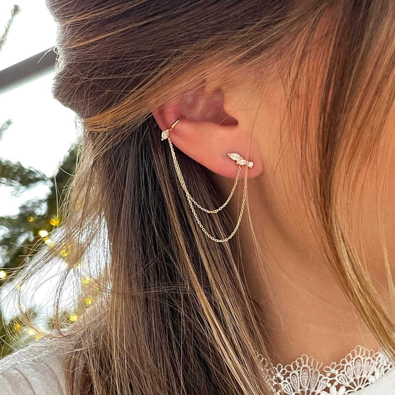 Mono boucle "Kenza" plaqué or-Boucles d'oreilles-instants-plaisirs-Instants Plaisirs | Bijoux