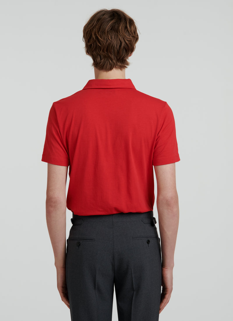 Fursac - Red Cotton Jersey Polo Shirt