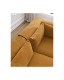 Canapé D'Angle Fixe Modulable - Jeanne - Tissu Texturé Avec 2 Chauffeuses, 1 Angle Et 2 Poufs