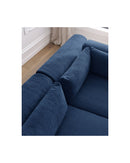 Canapé D'Angle Fixe Modulable - Jeanne - Tissu Texturé Avec 2 Chauffeuses, 1 Angle Et 2 Poufs