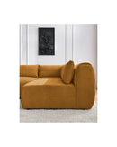 Canapé D'Angle Fixe Modulable - Jeanne - Tissu Texturé Avec 2 Chauffeuses, 1 Angle Et 2 Poufs