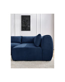 Canapé D'Angle Fixe Modulable - Jeanne - Tissu Texturé Avec 2 Chauffeuses, 1 Angle Et 2 Poufs