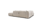 Jeanne - Fixed Modular Corner Sofa - Textured Fabric with 2 Armless Chairs, 1 Corner Unit and 2 Pouffes