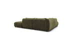 Jeanne - Fixed Modular Corner Sofa - Textured Fabric with 2 Armless Chairs, 1 Corner Unit and 2 Pouffes