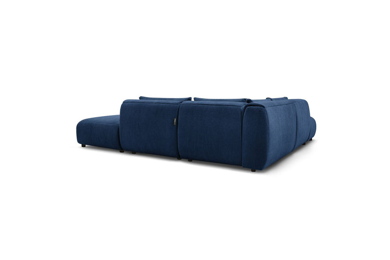 Canapé D'Angle Fixe Modulable - Jeanne - Tissu Texturé Avec 2 Chauffeuses, 1 Angle Et 2 Poufs