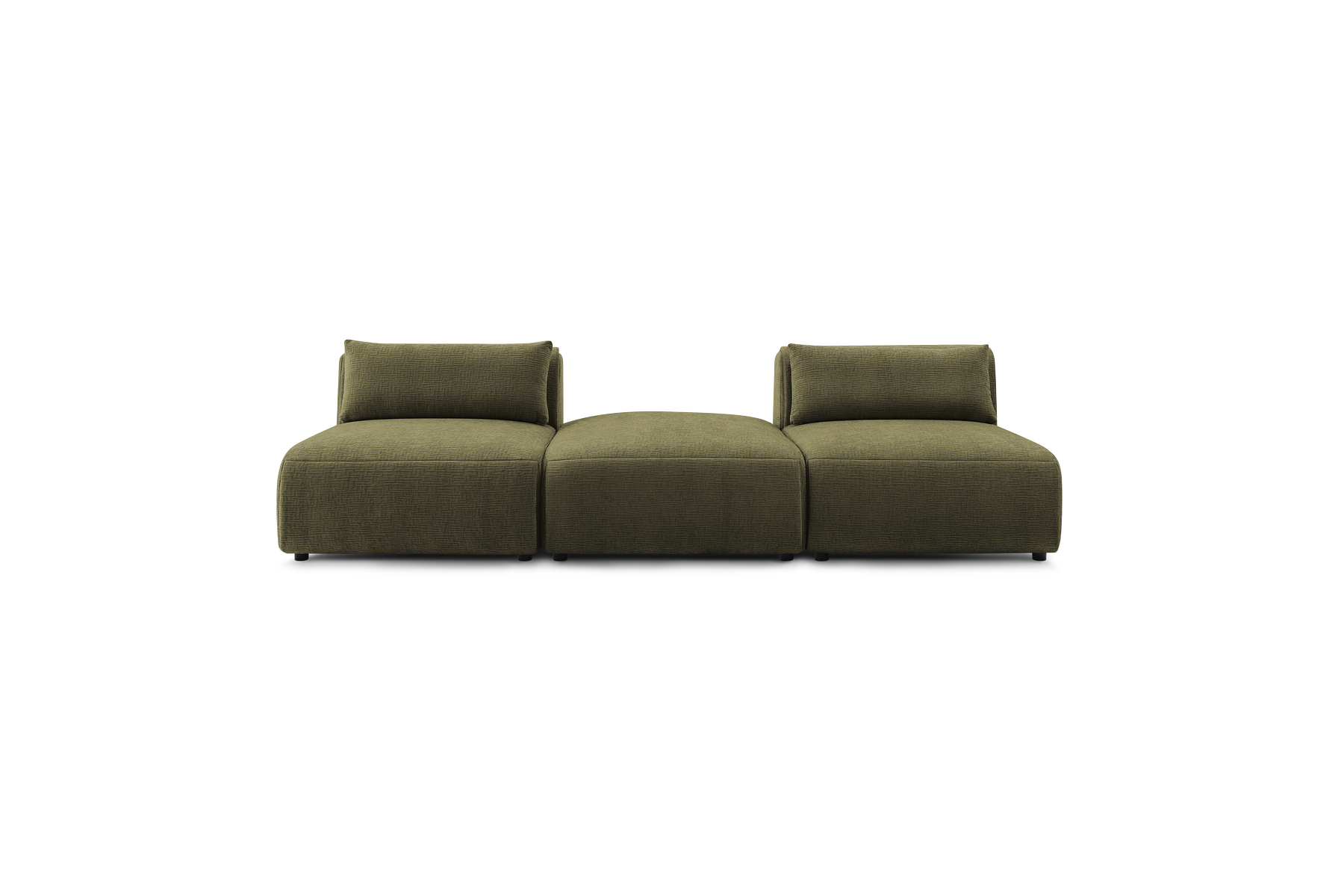 Fixed Straight 3-Seater Jeanne Textured Fabric Sofa