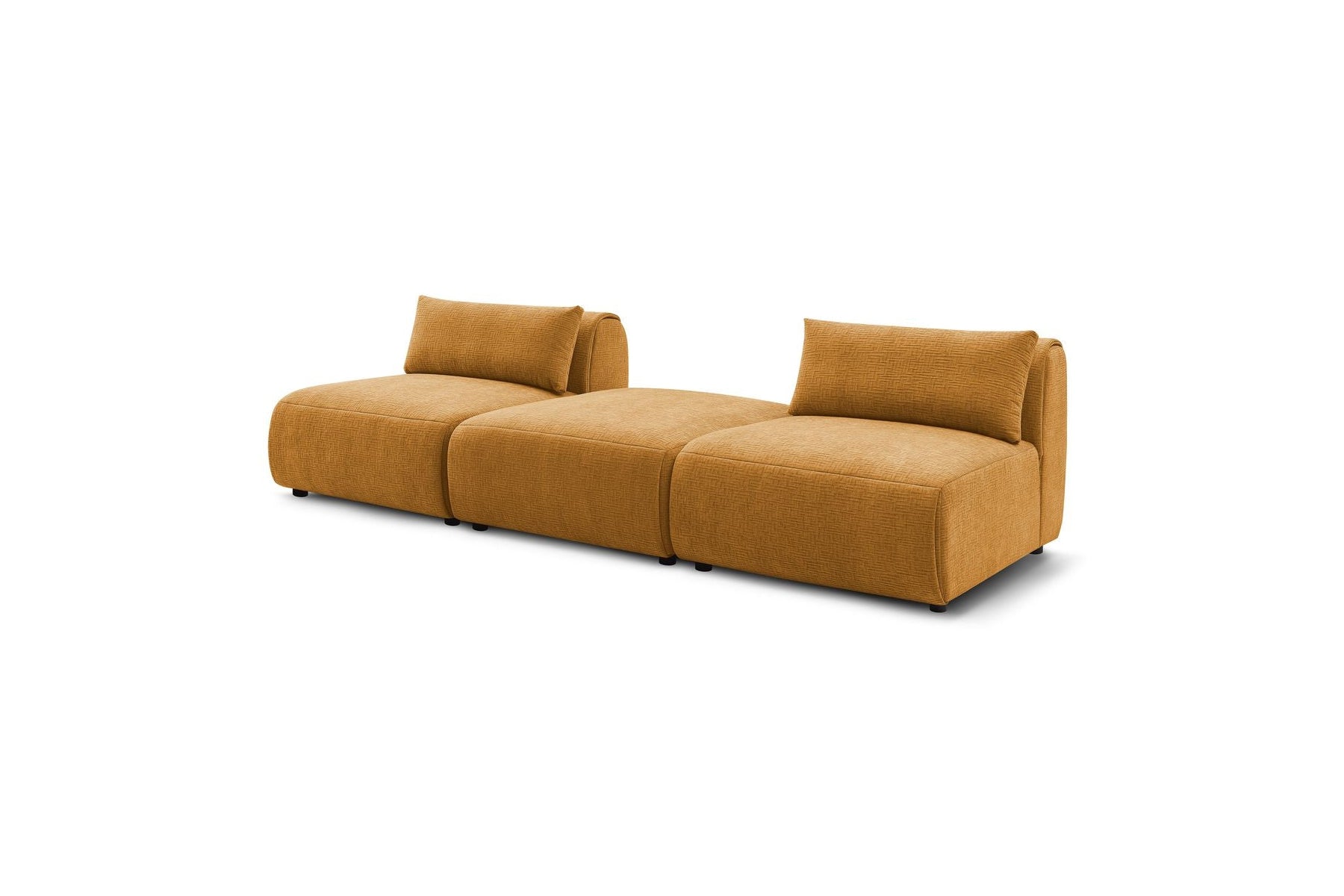 Fixed Straight 3-Seater Jeanne Textured Fabric Sofa