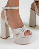 Sandalias Tacón Kos - Crudo