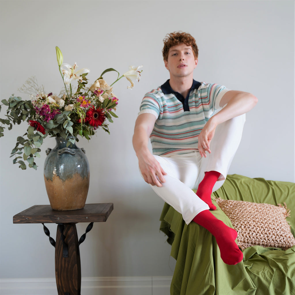 KLUE organic cotton colorful Solid Socks Pack x4 | FIRE - klueconcept