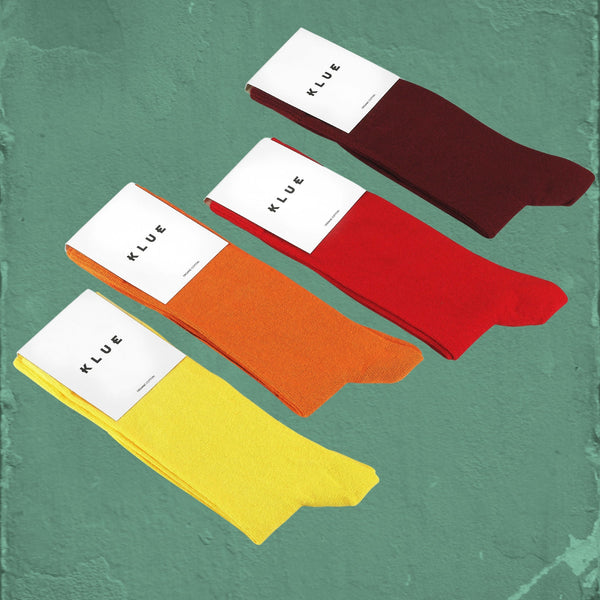 Klue gift bag organic solid socks x4 | FIRE - klueconcept