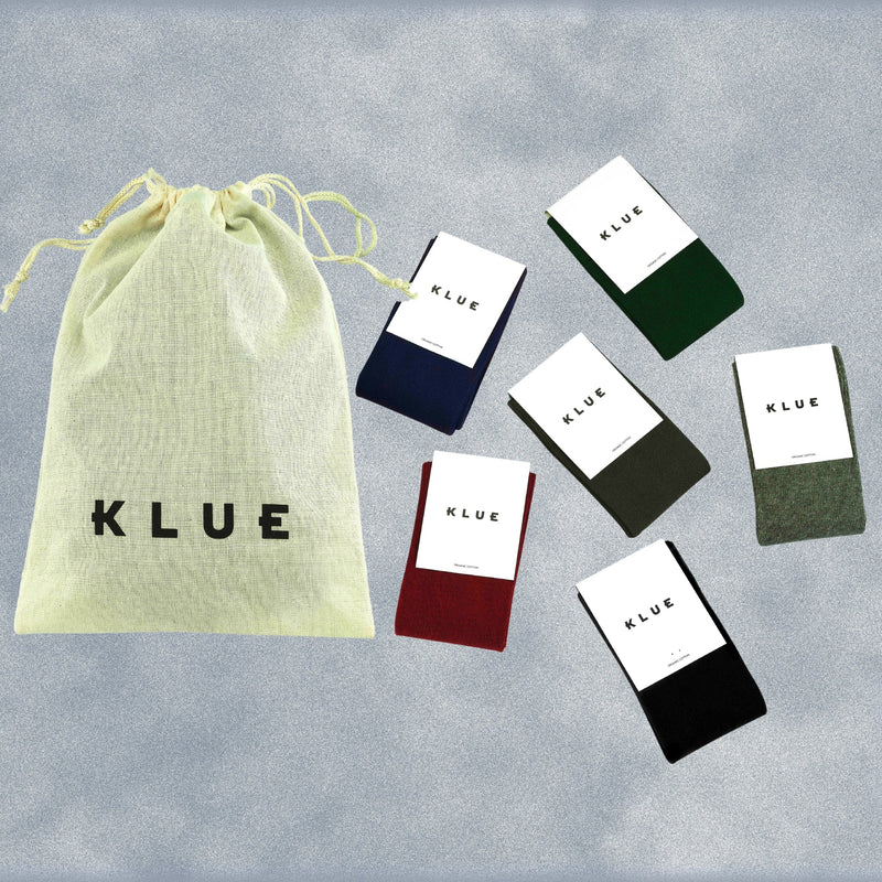 Klue gift bag organic solid socks x6 | NIGHT - klueconcept