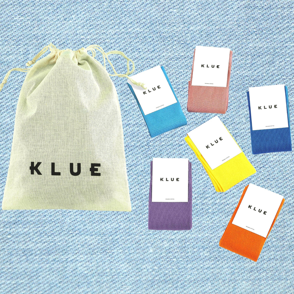 Confezione regalo Klue con 6 paia di calzini tinta unita in cotone biologico | PASTELLO - klueconcept