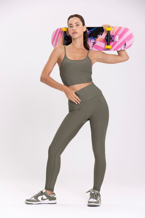 Legging Lotus - Green Army - Femme