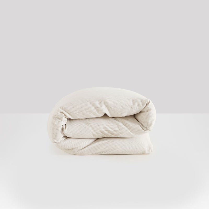 Duvet Cover - Washed Linen - Black Stripes