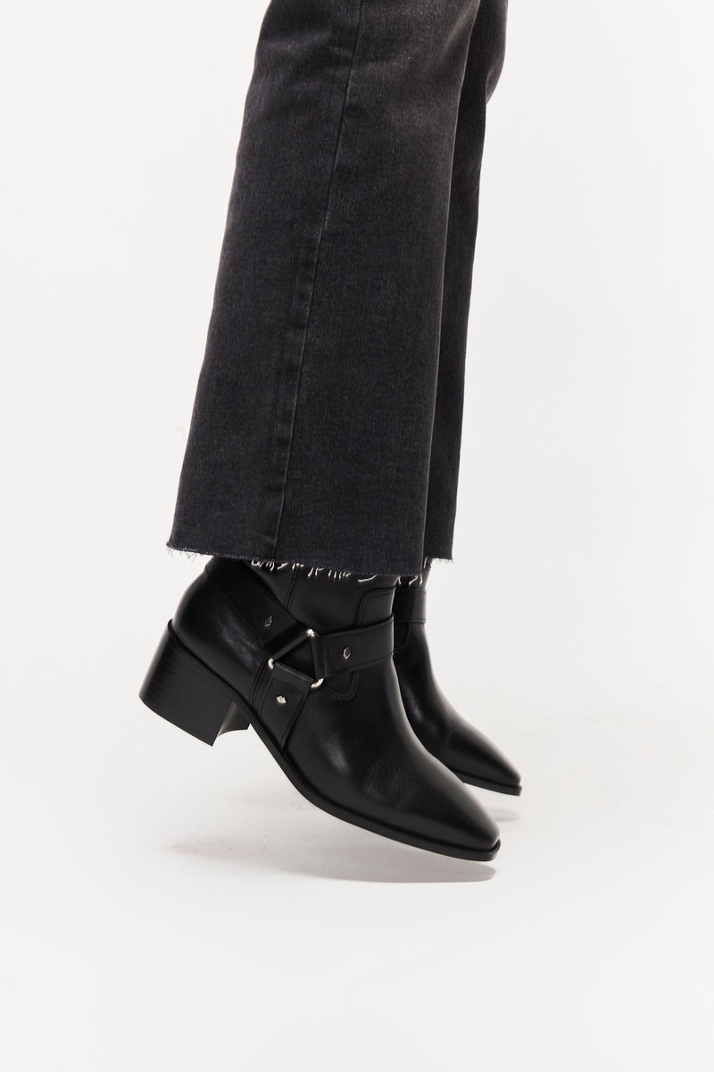 CITY - Luna-Cuir Lisse Noir