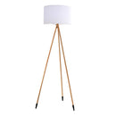 Lampadaire trépied sans fil design scandinave couleur bois extérieur LED blanc chaud/blanc dimmable TAMBOURY WOOD H155cm - REDDECO.com