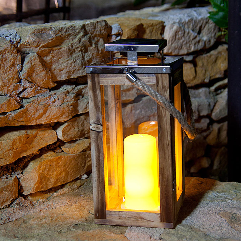 Solar Lantern - Oaky - Wood - Outdoor