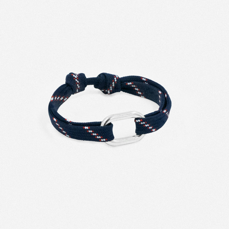 Bracelet Tilla - Bleu Marine Moucheté Blanc Et Rouge