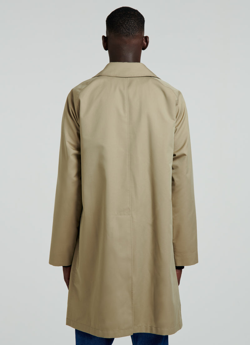 Fursac - Beige Cotton Gabardine Balmacaan Coat