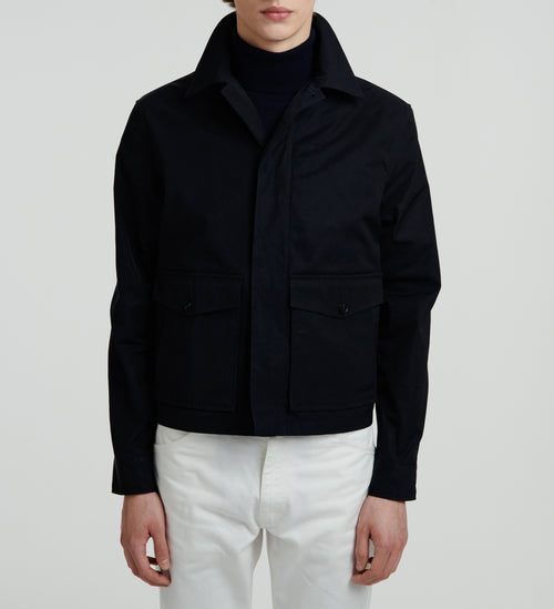 Fursac - Shirt Collar Technical Fabric Jacket - Navy