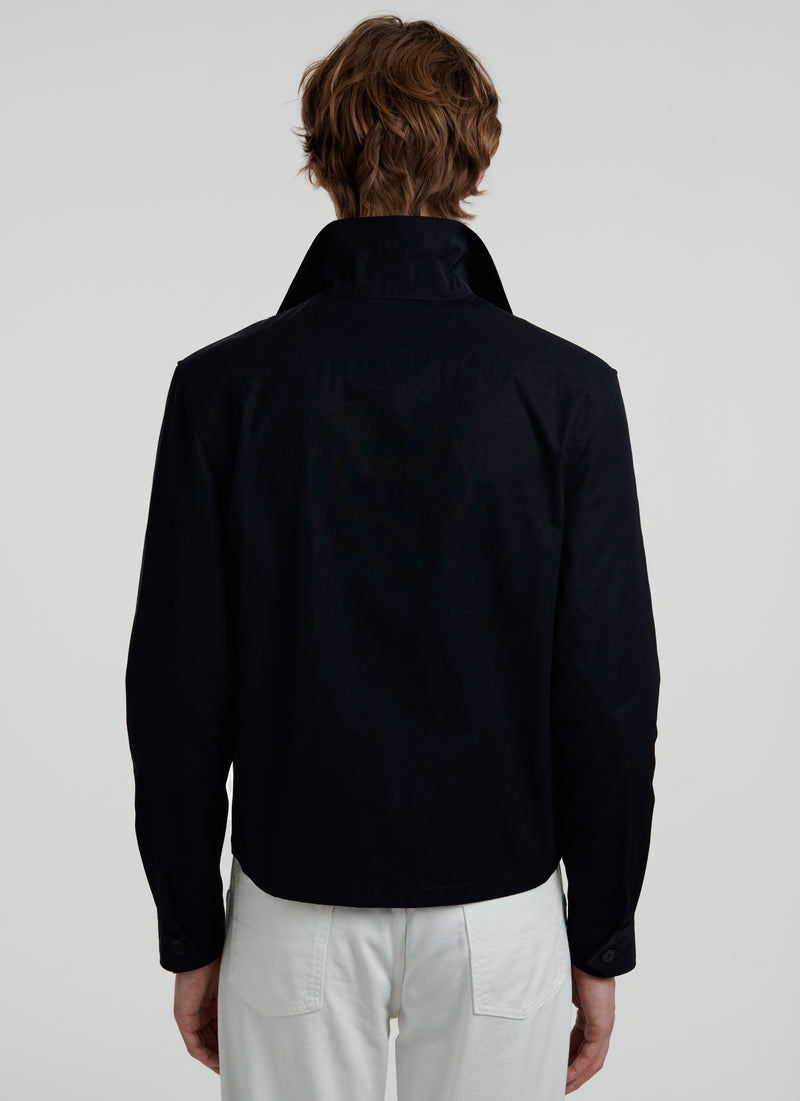 Fursac - Shirt Collar Technical Fabric Jacket - Navy