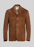 Fursac - Veste Blazer En Chèvre Velours Camel - Cognac