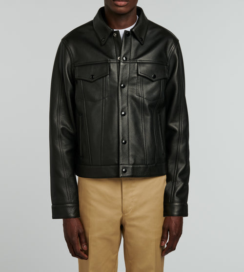 Fursac - Black Grain Leather Jacket