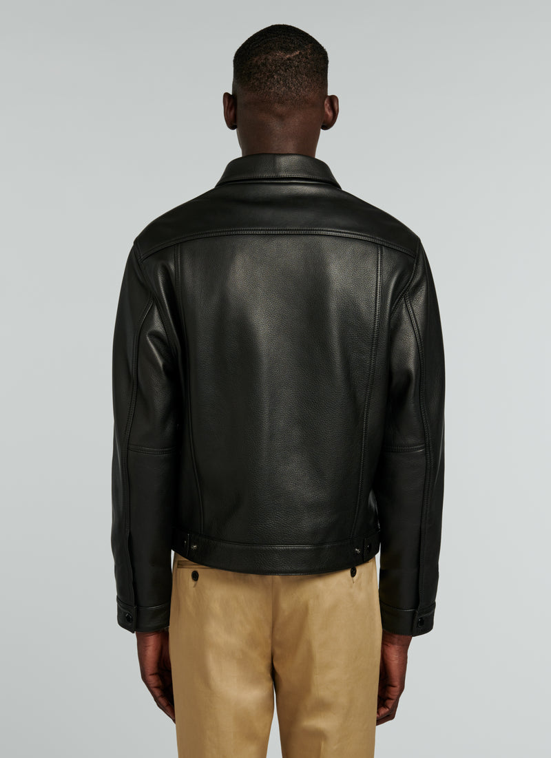 Fursac - Black Grain Leather Jacket