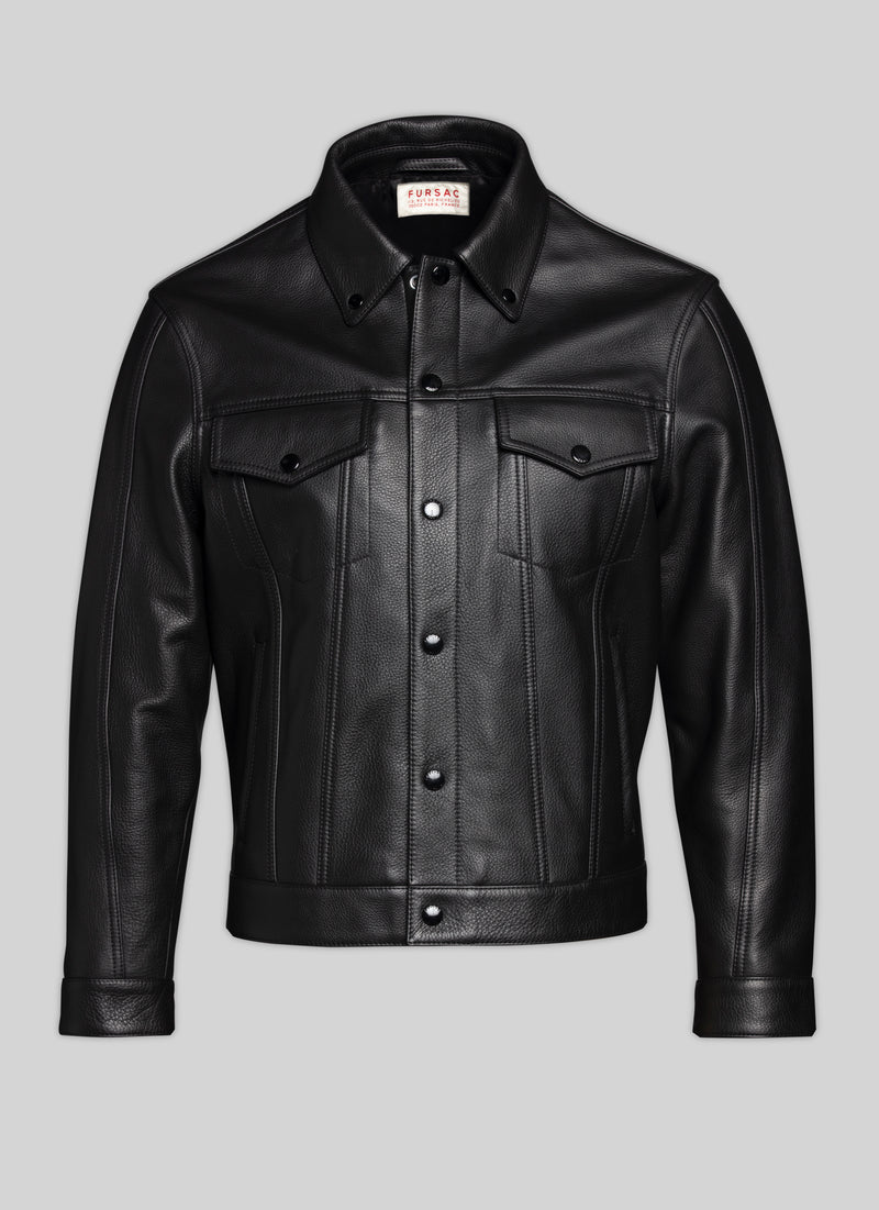 Fursac - Black Grain Leather Jacket