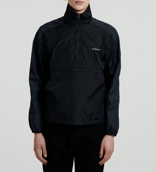 Fursac - Black and Blue Technical Fabric Windbreaker