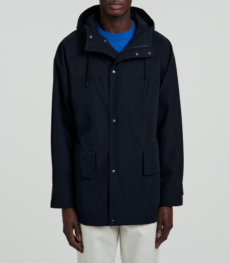 Fursac - Parka En Toile Technique Bleu Marine