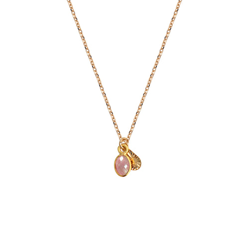 Collier Gaïa  Quartz Rose - Or / Quartz Rose
