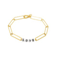 Pulsera Love Blanca Xl - Oro Y Blanco
