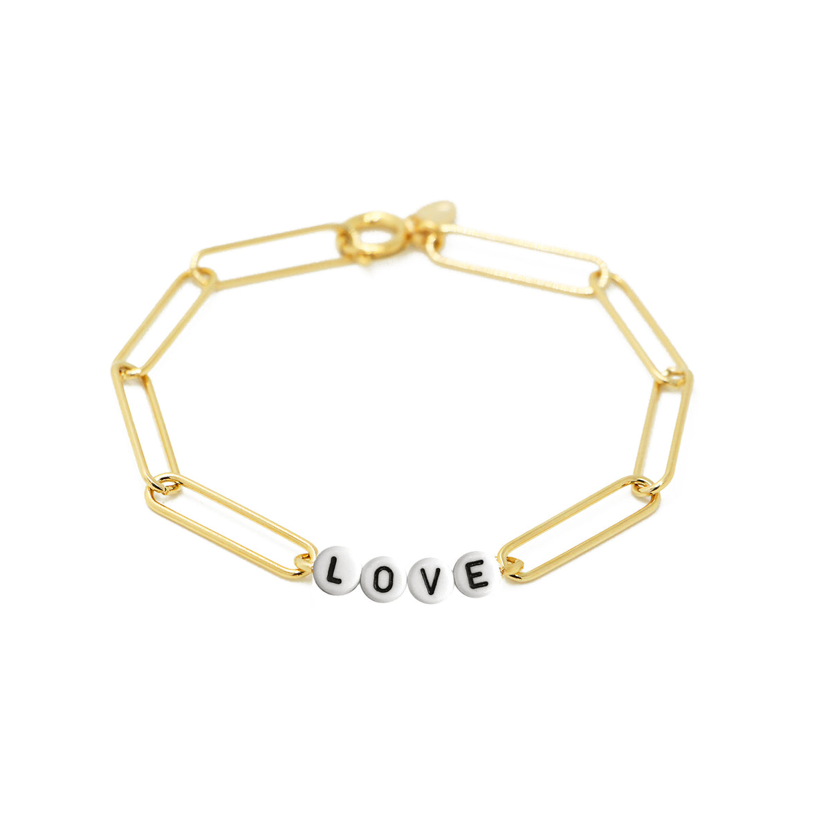 Pulsera Love Blanca Xl - Oro Y Blanco