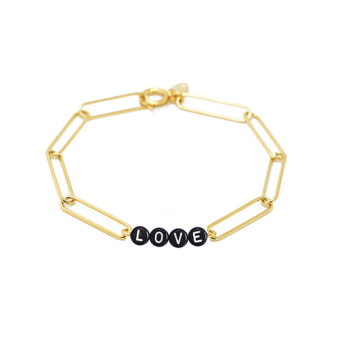 Bracelet Love Noir Xl - Or / Noir