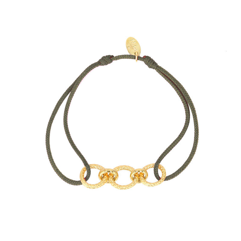 Bracelet Lien Erika Kaki - Or Et Kaki