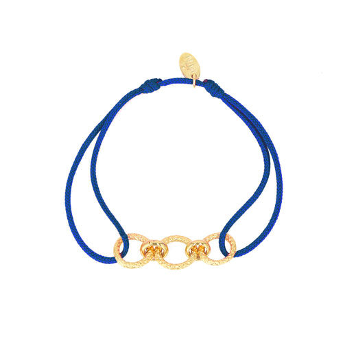 Bracelet Lien Erika Bleu Roi - Or Et Bleu Roi