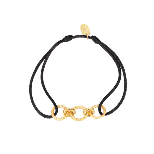 Bracelet Lien Erika Noir - Or Et Noir