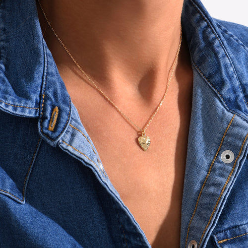 Collier Mini Cœur Bombé - Or
