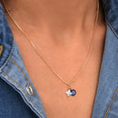 Collier Nazar Fleur Nacre - Or / Blanc - Bleu