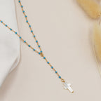 Chapelet Croix - Or & Turquoise