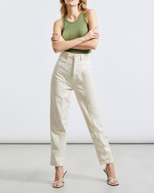 Reiko - Pantalon Highwaist Nora - Ecru - Femme