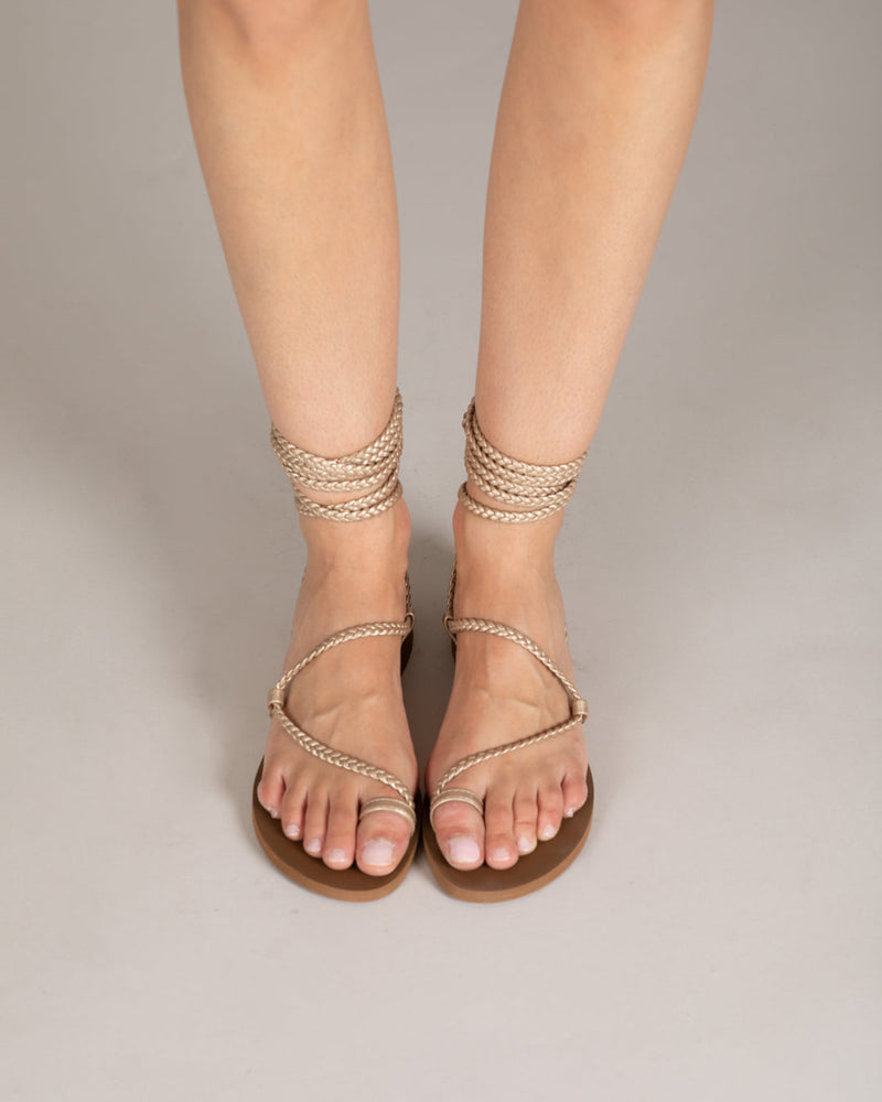 Olivia Gold Flat Sandals