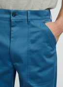 Fursac - Pantalón Cargo Gabardina Algodón Azul