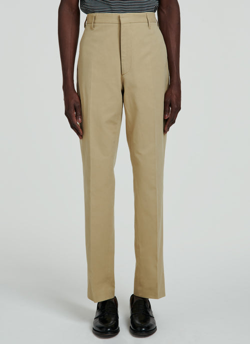 Fursac - Pantalon Chino Large En Gabardine De Coton - Beige