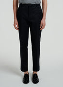 Fursac - Black Cotton Gabardine Wide Leg Chino Pants