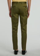 Fursac - Olive Green Cotton Gabardine Chino Pants