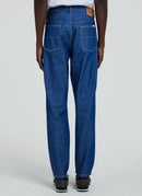 Fursac - Blue Cotton Serge 5-Pocket Trousers